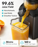 EKOJUCE Slow Masticating Cold Press Juicer, Large Feed Chute