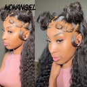 34-Inch HD Lace Front Water Wave Wig Curly Human Hair