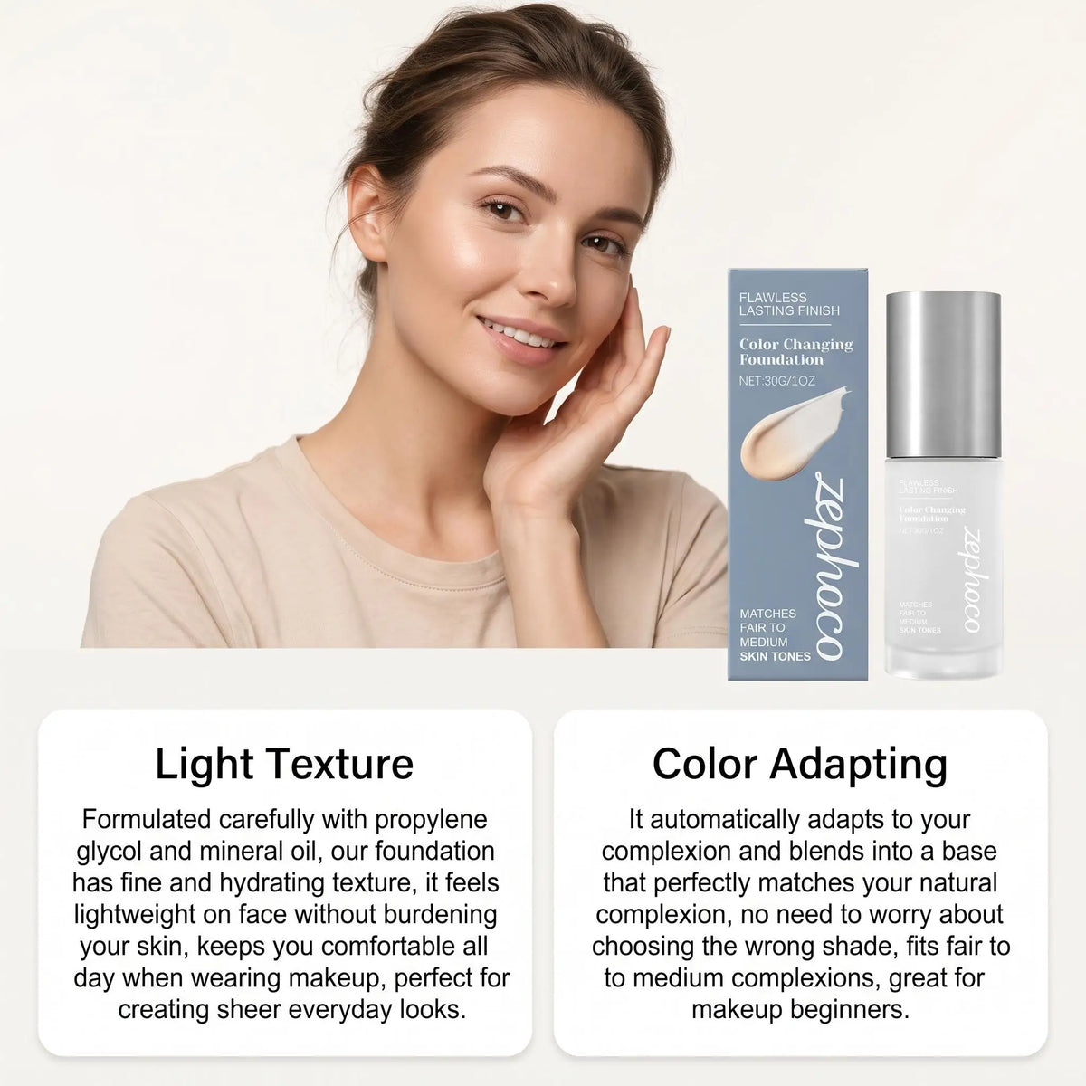 Zephoco Color Changing Foundation Waterproof