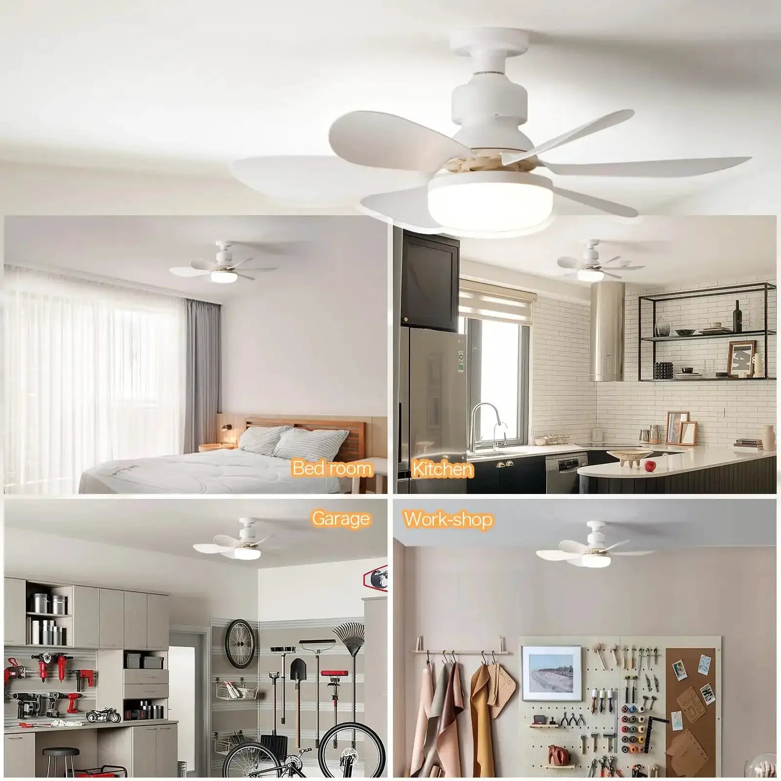 LED 30W Ceiling Fan Light E27 With Remote Control Dimming - OurLum.com