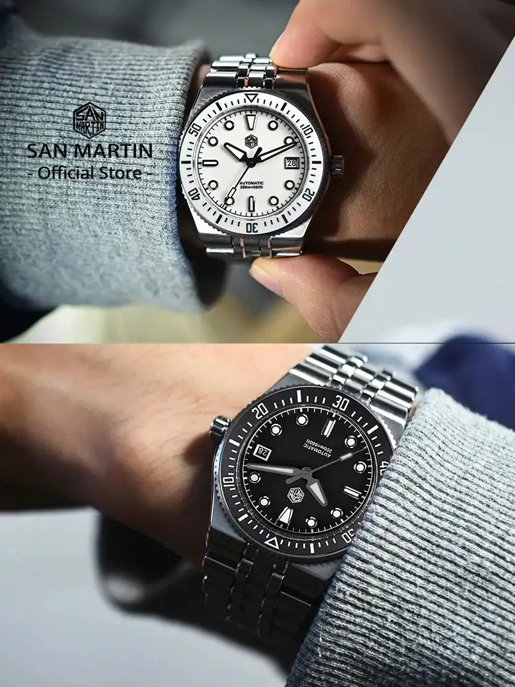 San Martin 37.5mm 40mm Classic Simple Dial Men Diver Watch Miyota 9015 Luxury Automatic Mechanical Watch Waterproof 200m SN0148