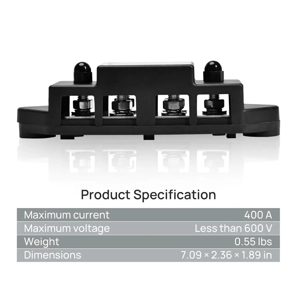 ECO-WORTHY 400A Busbar with 6×M8 Studs, One Set of Two for Parallel Batteries