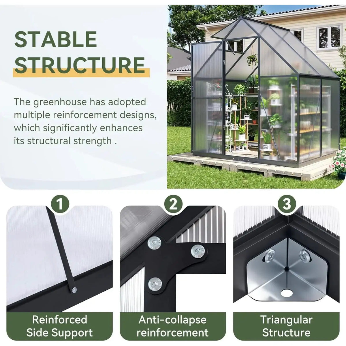 Heavy Duty Outdoor Aluminum Greenhouse