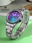 San Martin Official Luxurious Gemstone Bezel Splicing MOP Dial Miyota 9015 39mm Men Automatic Mechanical Watch Waterproof SN0150