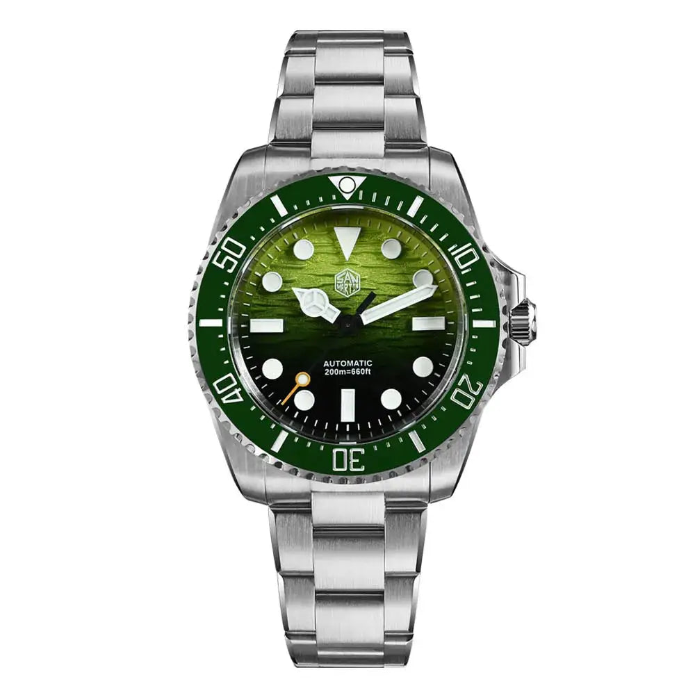 San Martin Official 42mm Men Diver Watch Wave Texture Dial Miyota 90S5 Automatic Mechanical Luxury Watch Waterproof 600m SN0126