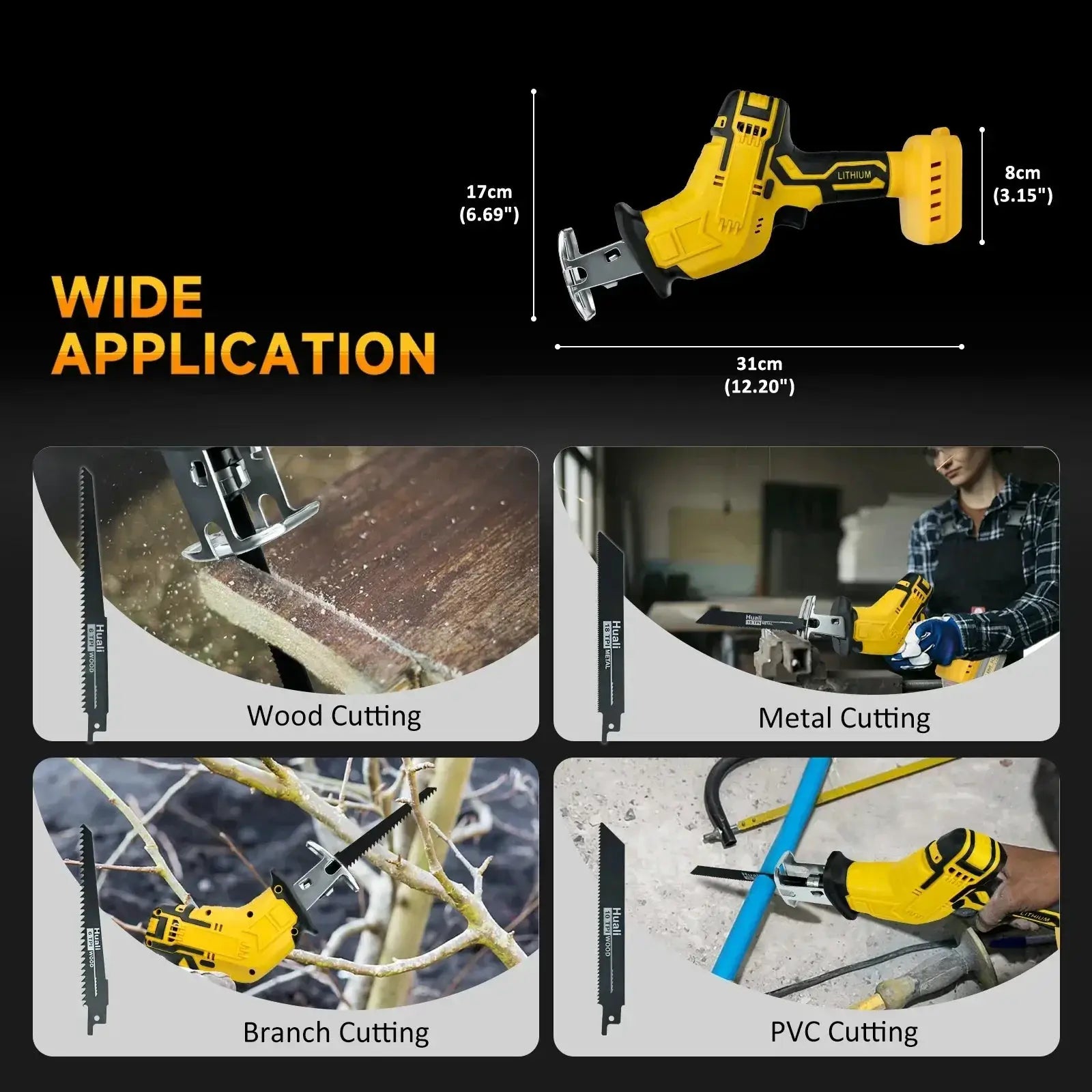 20V Reciprocating Saw 0 To 3000 SPM Ergonomic Tool
