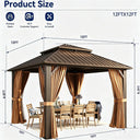Nordivale Heavy Duty Brown Gazebo