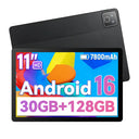 10.95‑Inch Slim Android16 Tablet with Gemini AI,30GB(3+27GB Virtual)RAM 128GB ROM 1TB Expandable, Widevine L1 1920*1200 Display,7800mAh Long Standby Battery,5MP+8MP Dual Cameras Five‑Core Tablet for Streaming Work Study G