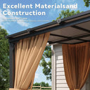 Brown Wall Mounted Pergola With Canopy
