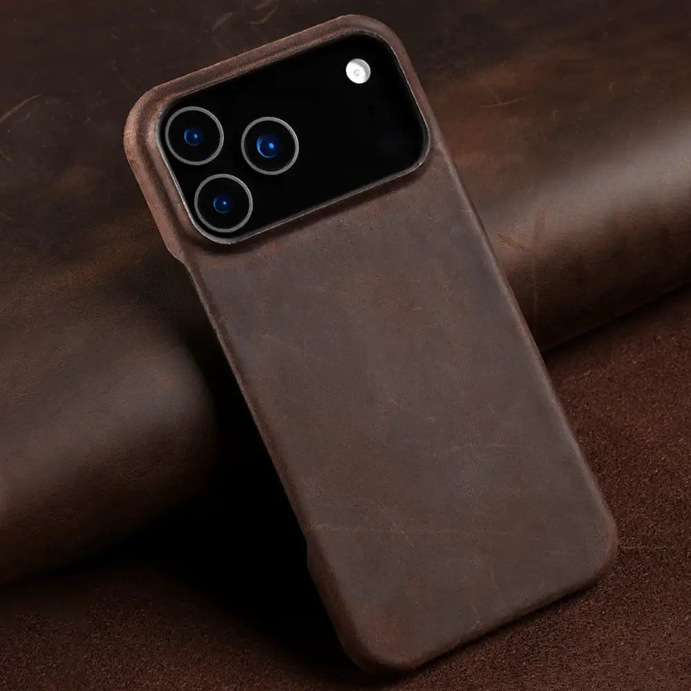 for Magsafe Case for iPhone 15 16 17 18 Pro Max Air Retro Luxury Full Grain Cowhide Genuine Oiled PULL-UP Leather Magnetic Cover