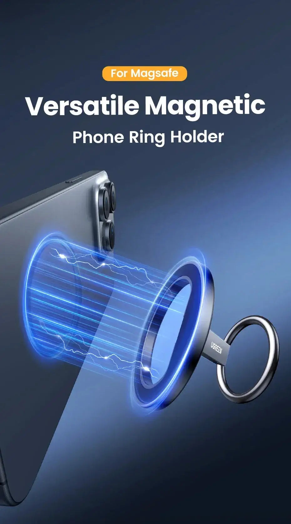UGREEN Magnetic Phone Ring Holder MagSafe 360 Rotation Stand