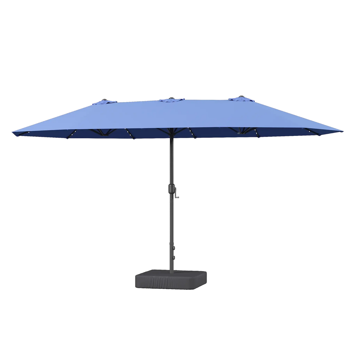 AOXUN 15ft Patio Umbrella with Base Outdoor Double Sided Rectangular Crank Handle Ventilation Large Standing Umbrella for Pool Deck Lawn Backyard Beach