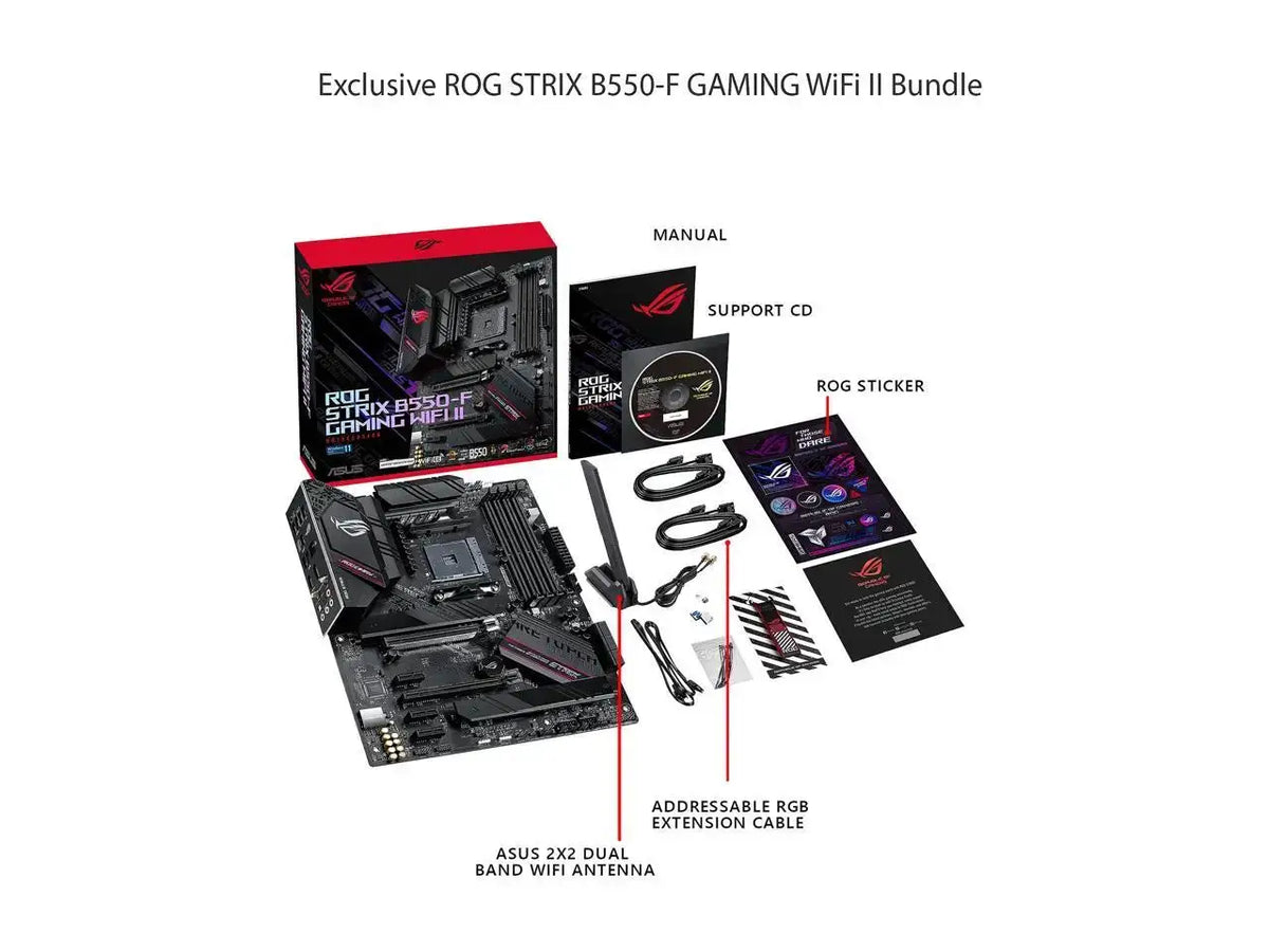 Asus ROG STRIX B550-F GAMING WIFI II AMD AM4 (3rd Gen Ryzen) ATX Gaming Motherboard (PCIe 4.0,WiFi 6E, 2.5Gb LAN, BIOS FlashBack, HDMI 2.1, Addressable Gen 2 RGB Header and AURA Sync)