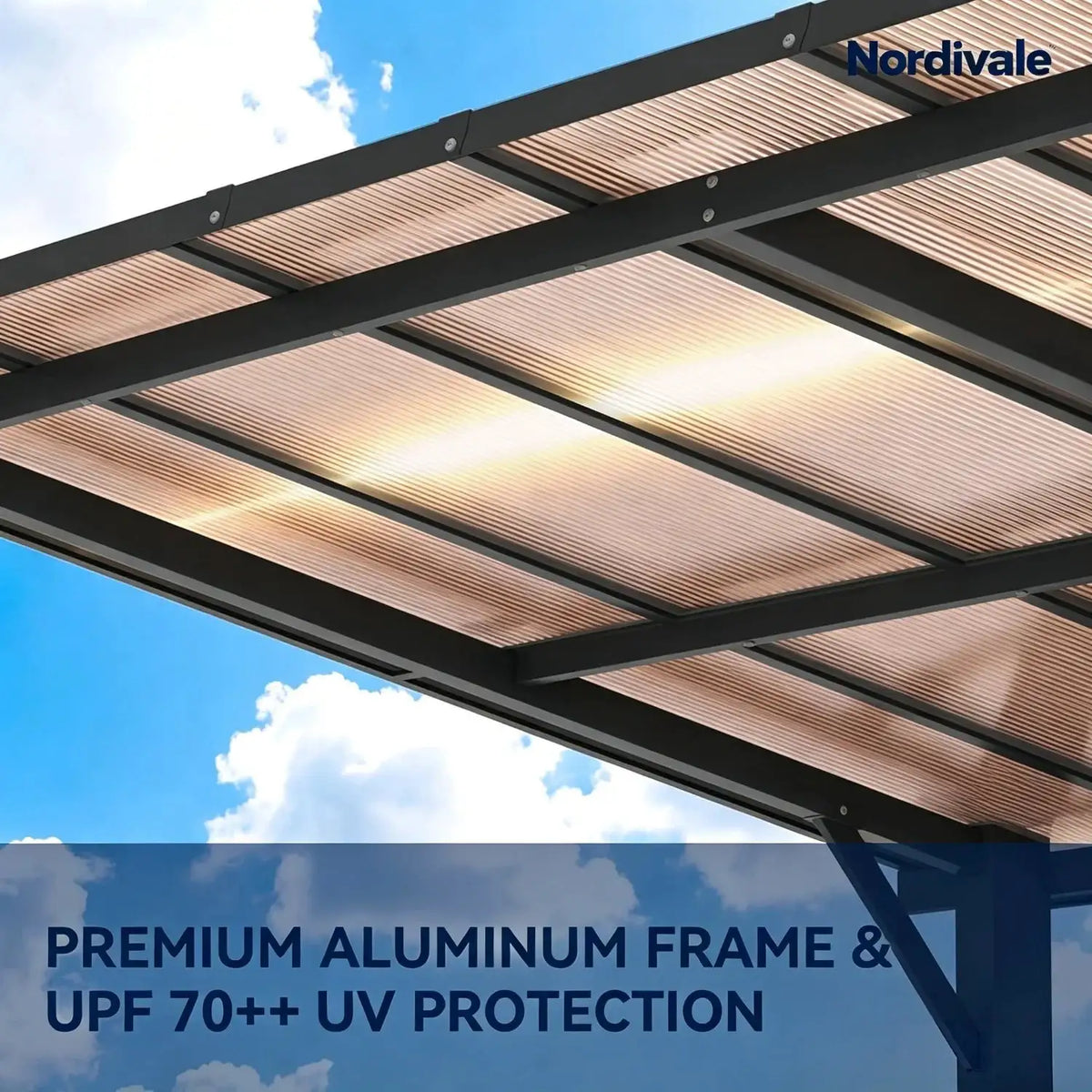 Nordivale 14x10FT Hardtop Gazebo Heavy Duty Metal Pergola with Roof Freestanding Carport for Patio Backyard 4.72 Inch Thick Support Posts Black