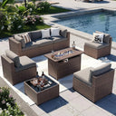 Brown Outdoor Gas Fire Pit Table