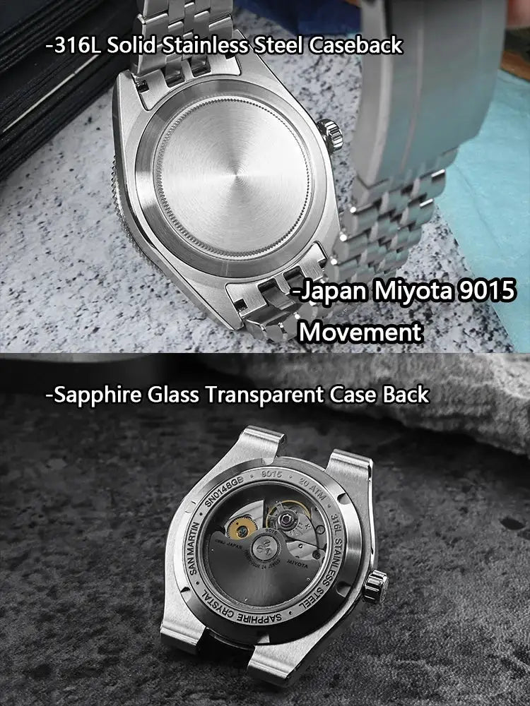San Martin 37.5mm 40mm Classic Simple Dial Men Diver Watch Miyota 9015 Luxury Automatic Mechanical Watch Waterproof 200m SN0148
