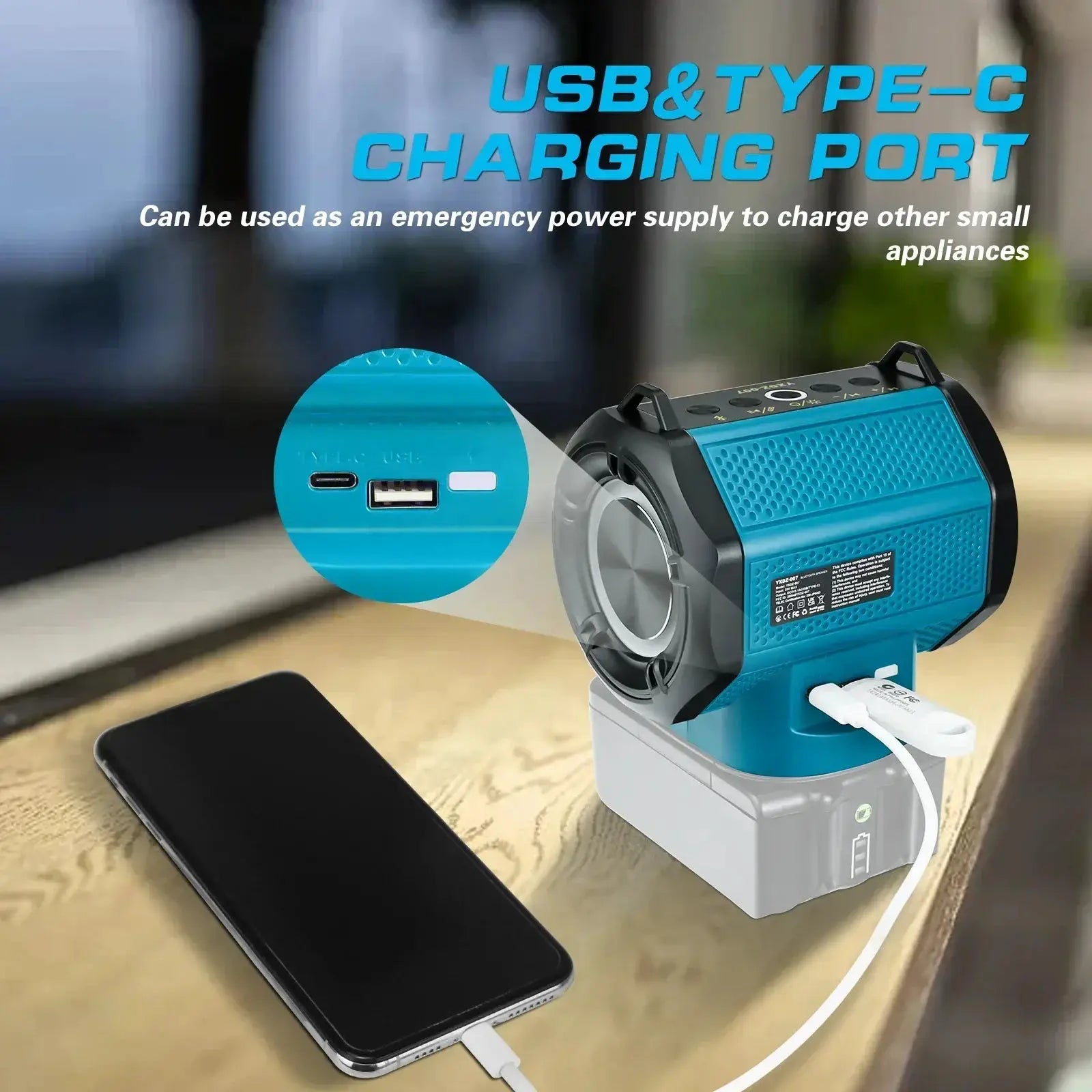Bluetooth Outdoor Speaker For Makita Milwaukee Bosch 20V