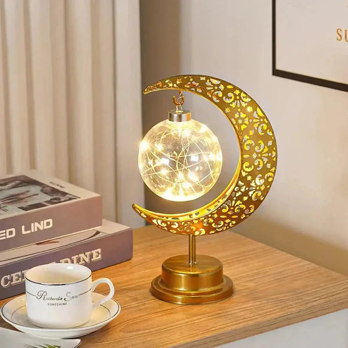 Enchanting Moon LED Night Light Iron Lamp Decorative