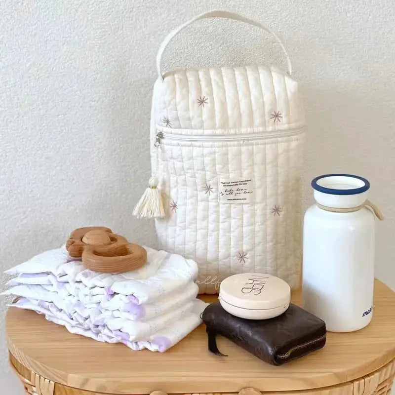 Portable Stroller Nappy Bag Quilted Baby Diaper Organizer