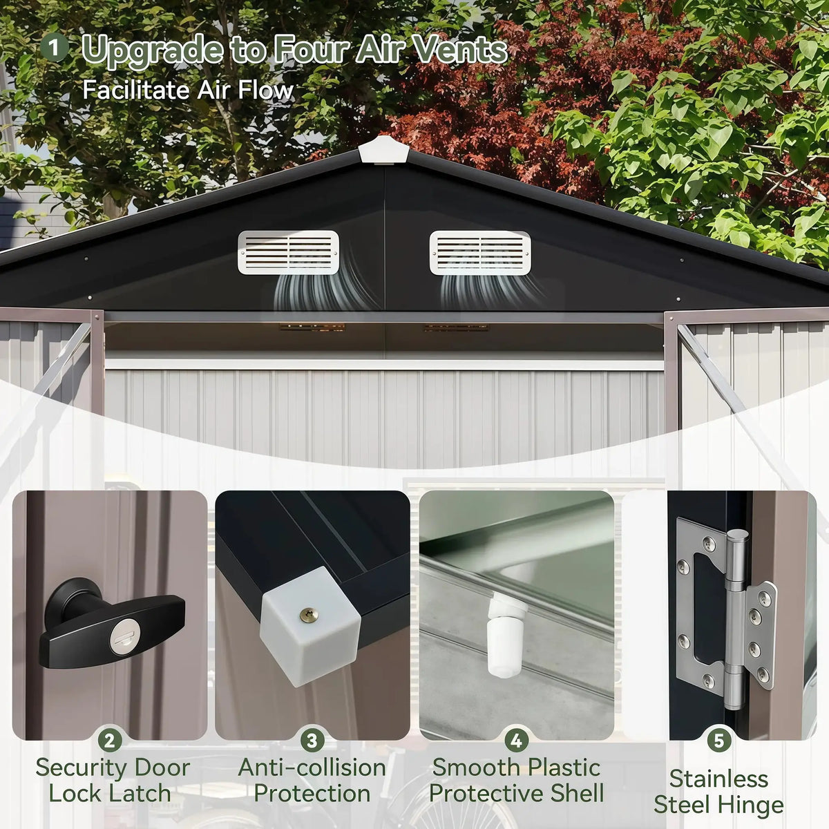 Galvanized 8x6 Outdoor Storage Shed