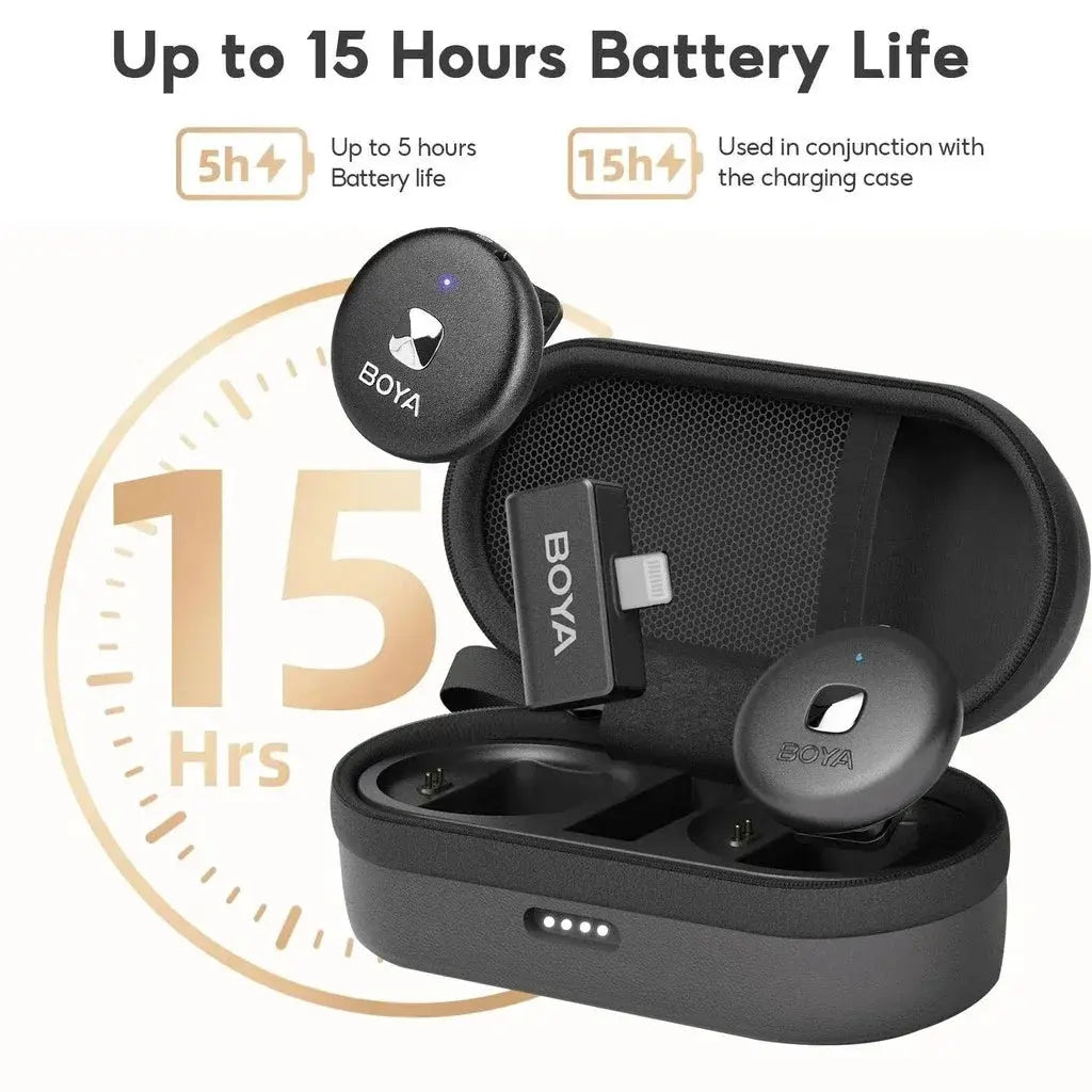 BOYA Omic D/U Wireless Lavalier Lapel Microphone for iPhone iPad Android Type-c Smartphone Youtube Live Recording Interview Vlog