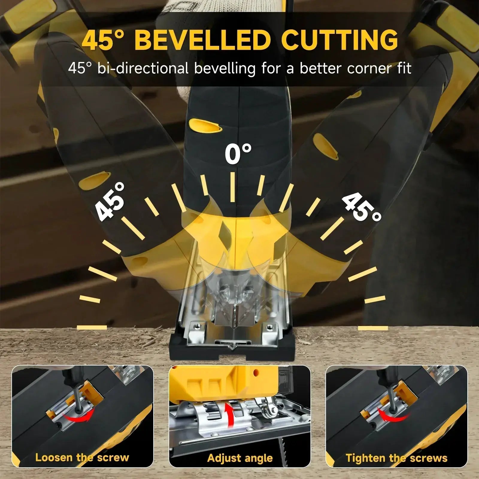 Portable Cordless Jigsaw 80mm 2700RPM Cutting Tool Efficient