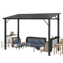 12x6ft Hardtop BBQ Gazebo With Shelves
