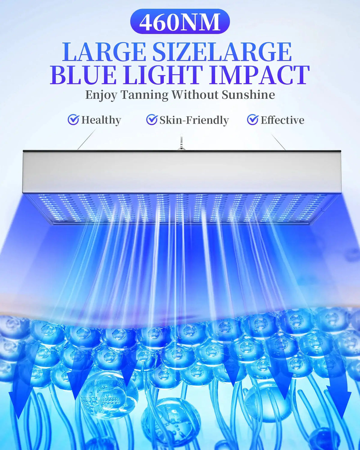 225LED Tanning Lamp 460nm Blue Light Therapy Device Tanning Machine for Body Face Sunless Tanning Light Home Use Portable Skin Care Beauty Equipment