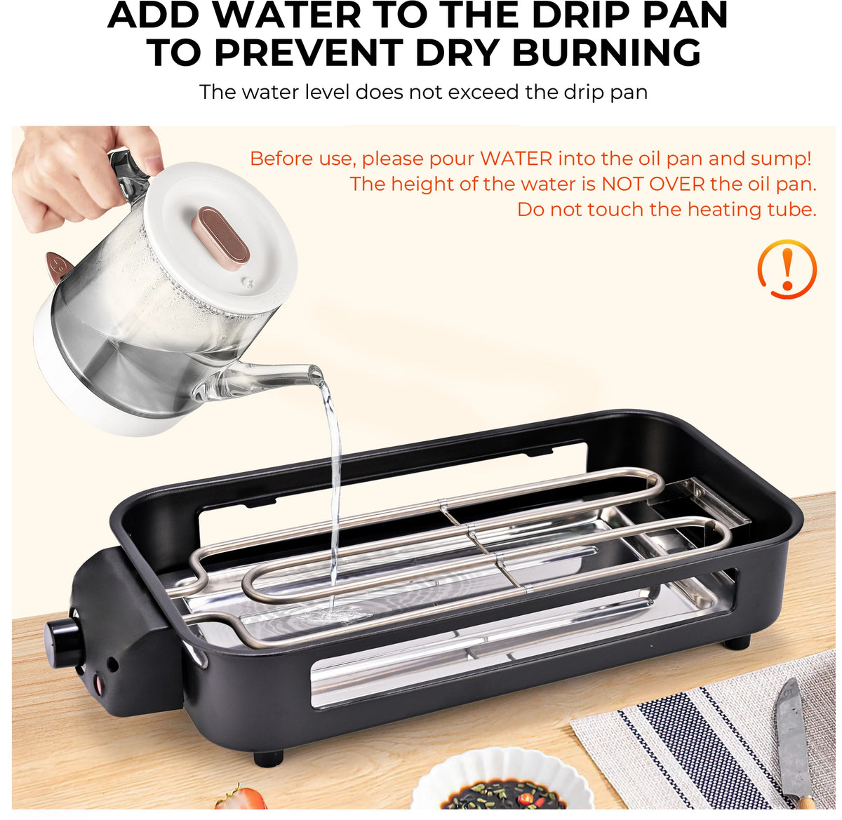 Electric Grill, Smokeless Electric Grill, Non-stick Coating — product view 7