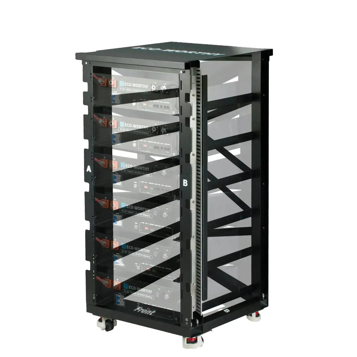 ECO-WORTHY RACK6 V2, 6-Layer Server Rack with 600A Busbar, Compatible with All ECO-WORTHY Rack Battery Versions
