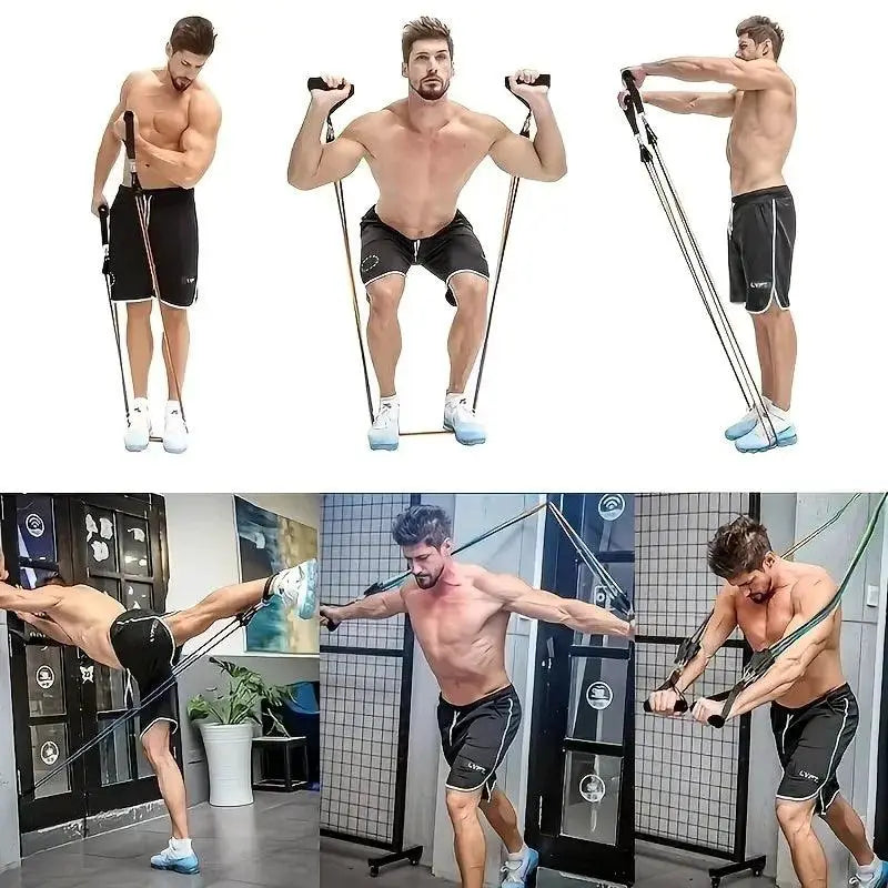 11-Piece TPE Resistance Bands Set with Accessories for Workout - OurLum.com