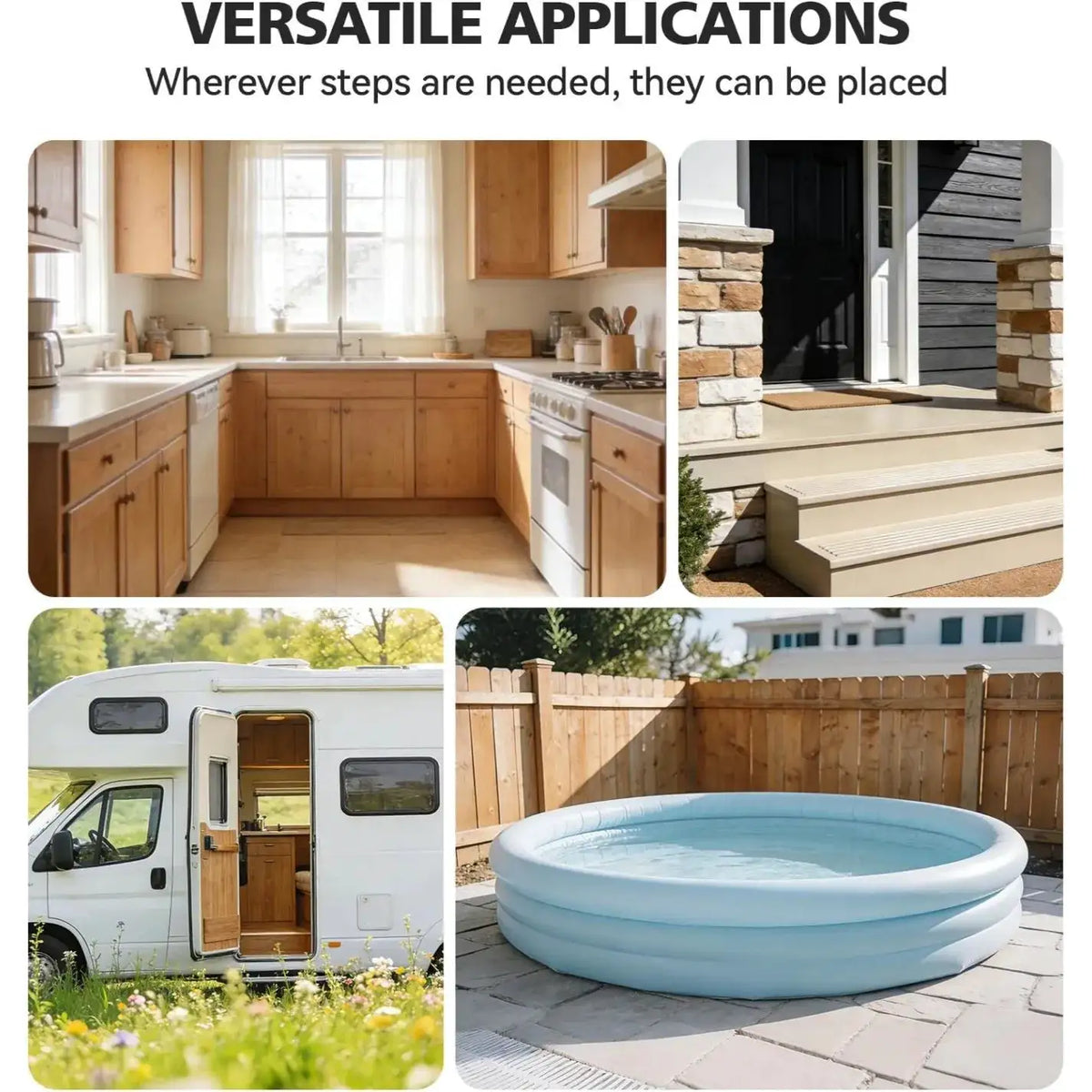 Universal Hot Tub Steps With Storage, Outdoor Spa Stairs With Storage Compartment, Non-Slip Sturdy Waterproof Heavy Duty Porch Step, Wood Looking Indoor Outdoor Use, 600LBS Weight Capacity