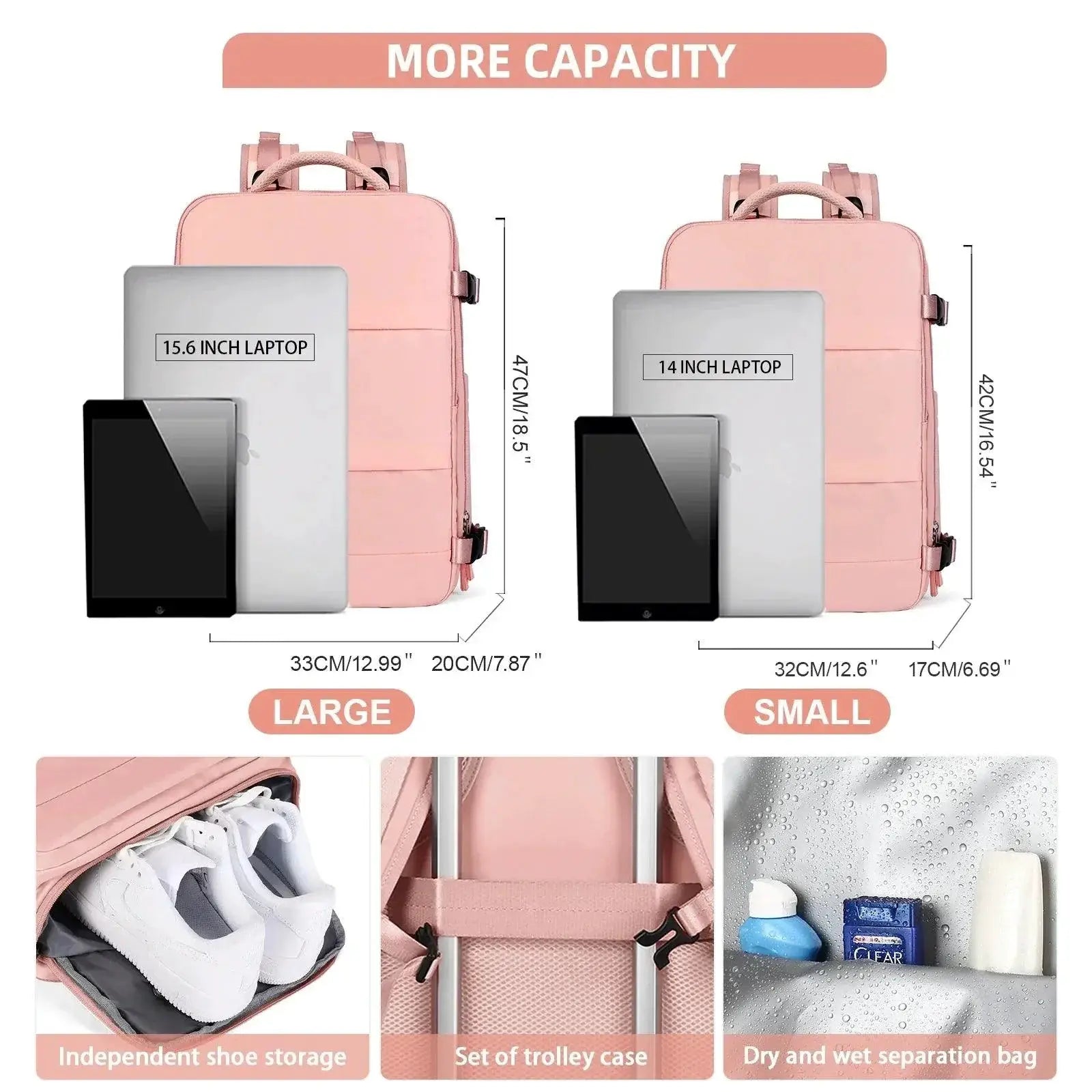 Stylish Women's Waterproof Travel Backpack Large Capacity