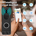S7 Smart Video Doorbell Camera, 2.4GHz WiFi, AI Human Detection, Night Vision, Wide Angle Lens, Two-Way Audio, Cloud Storage, Indoor Chime Included