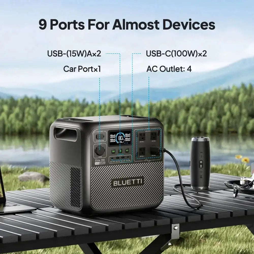 【Renew】BLUETTI Elite 200 V2 Portable Power Station 2600W 2073.6Wh High Capacity Solar Generator for Outdoor Camping