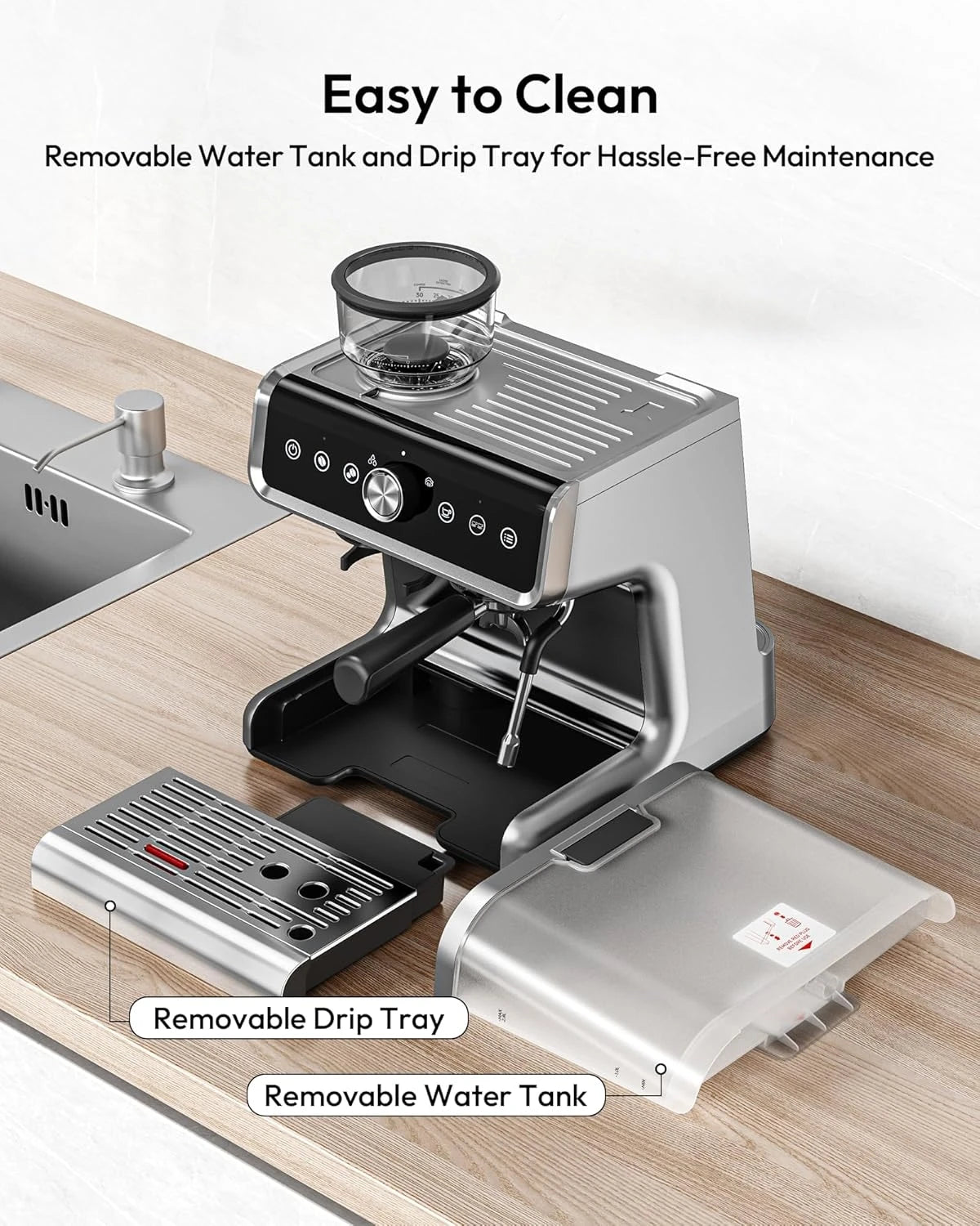 EKOJUCE Semi‑Automatic Coffee Brewer, Espresso Machine Featuring — product view 1