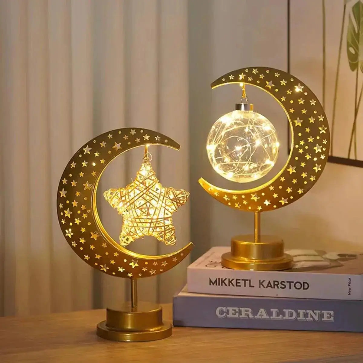 Enchanting Moon LED Night Light Iron Lamp Decorative