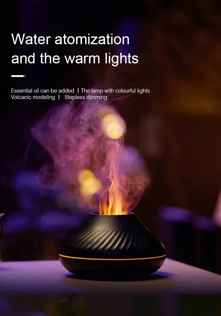 Kinscoter USB Essential Oil Diffuser With Flame Light 130ml