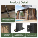 Brown Wall Mounted Pergola With Canopy
