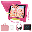 7 Inch Kids Tablet Full Set Android 15 24GB(3+21GB Virtual) 32GB ROM Five‑Core Processor 2800mAh WiFi Bluetooth5.4 With Headphone Writing Drawing Board Carry Bag Children Educational Learning Tablet