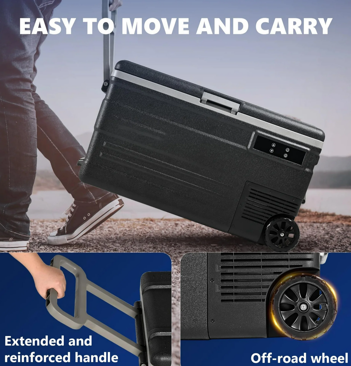 EKOJUCE Volt Car RV Car Fridge with Wheels, Volt Cooler — product view 1