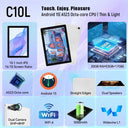 10.1 Inch Android15 Tablet Bundle Set Octa‑Core A523,20GB(3+17GB Virtual)RAM 64GB ROM 1TB Expandable,Widevine L1 IPS 16:10 Display WiFi6 Face ID Unlock 5000mAh Dual Speakers Full Kit with Keyboard Mouse Case Stylus Earbuds