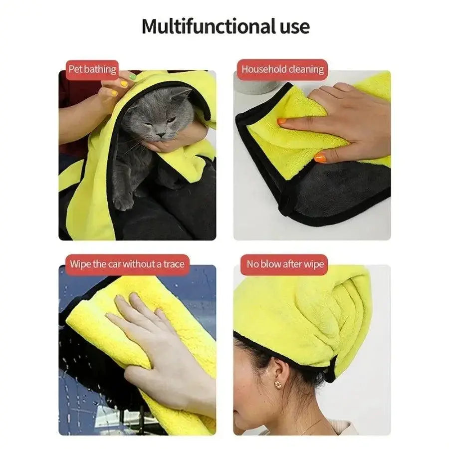 Microfiber Dog Bath Towel Set High Absorbency Quick Dry