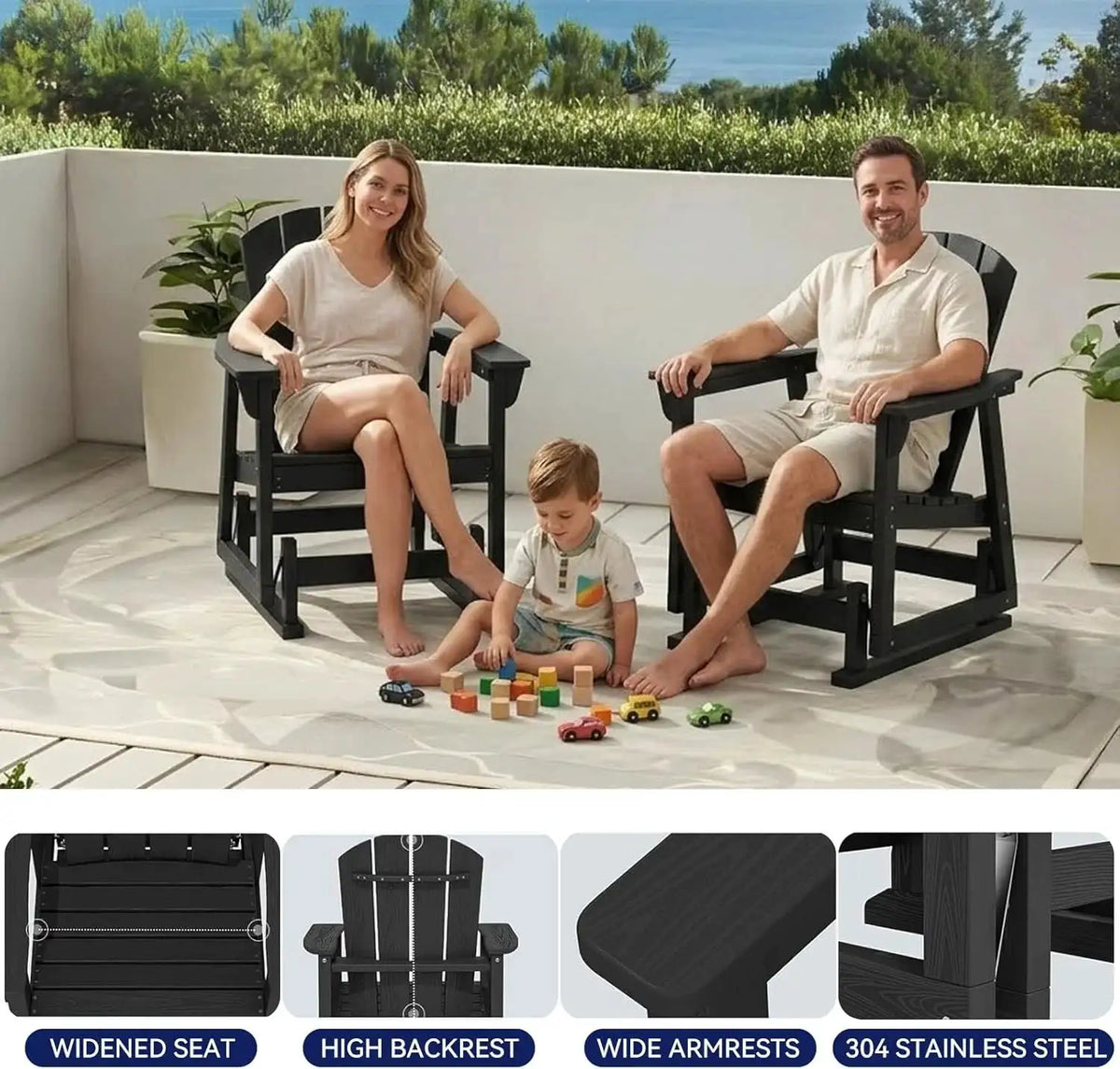 HDPE Outdoor Patio Rocking Chair