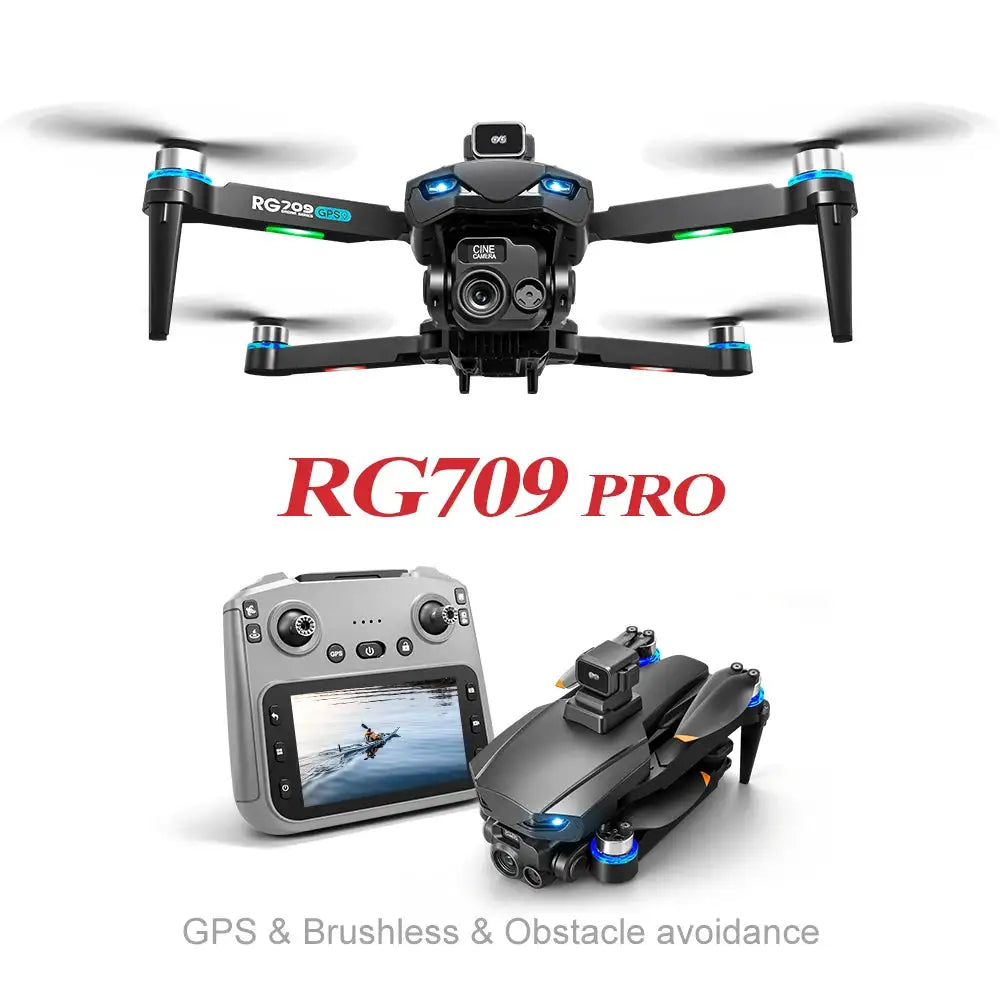 RG709 Pro GPS Drone, Optical Flow Positioning, 1080P Dual Camera 90° Adjustment, 25-Min Flight, Brushless Power, One-Key Return