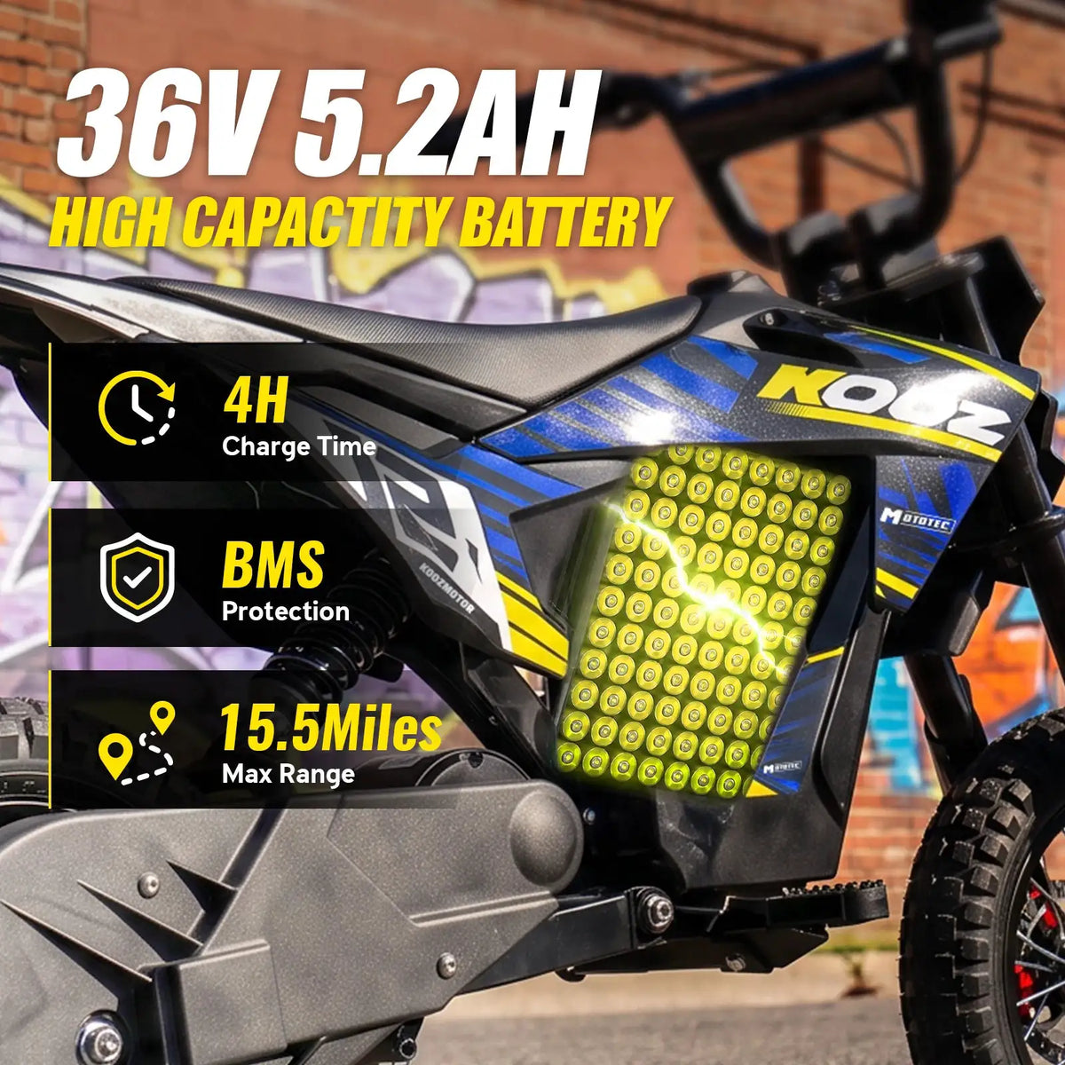 Kooz Powerful Kids Safe Electric Bike — product view 3