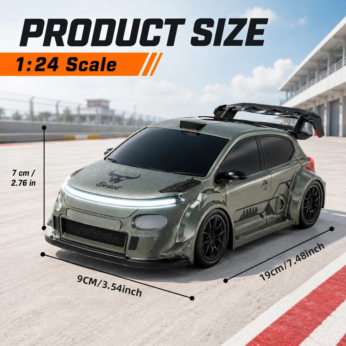 ZNLYRION RC Drift Car : Scale With Replaceable Racing Drift — product view 3