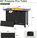 Rectangular Propane Fire Pit Table