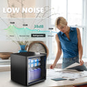 EKOJUCE Glass Door Mini Fridge, Countertop Beverage Refrigerator