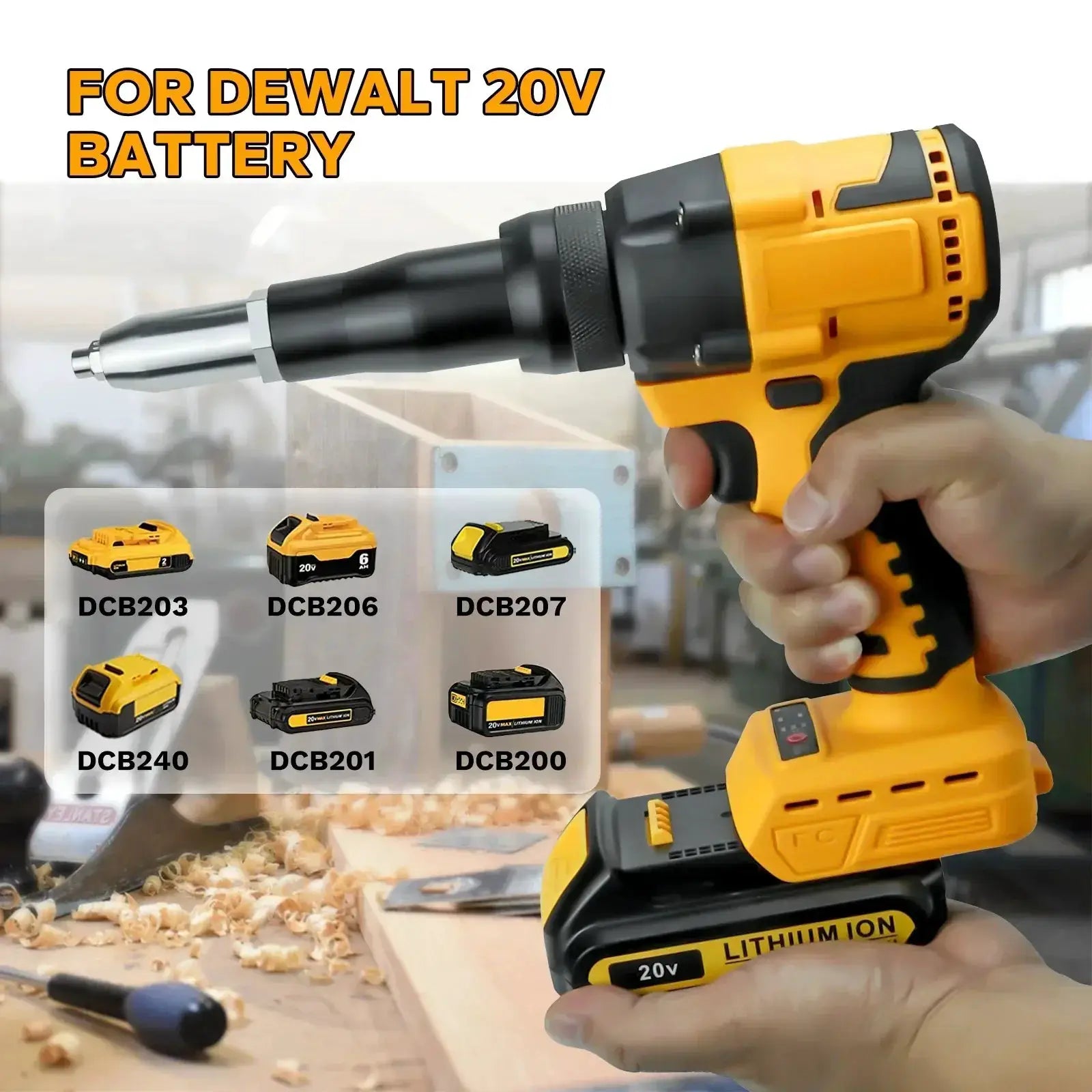 Brushless Cordless Rivet Gun 2.4 To 4.8 Mm 20V Battery
